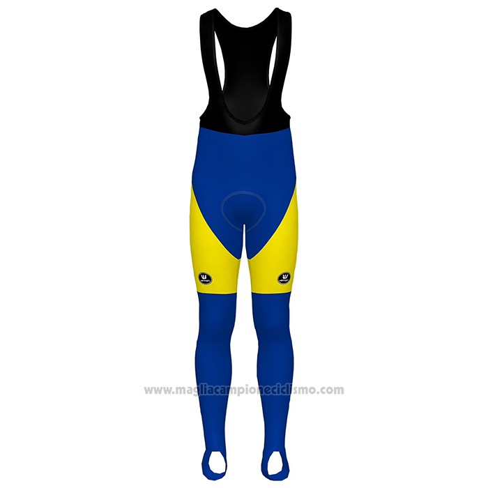 2022 Abbigliamento Ciclismo Sport Vlaanderen Baloise Blu Giallo Manica Lunga e Salopette